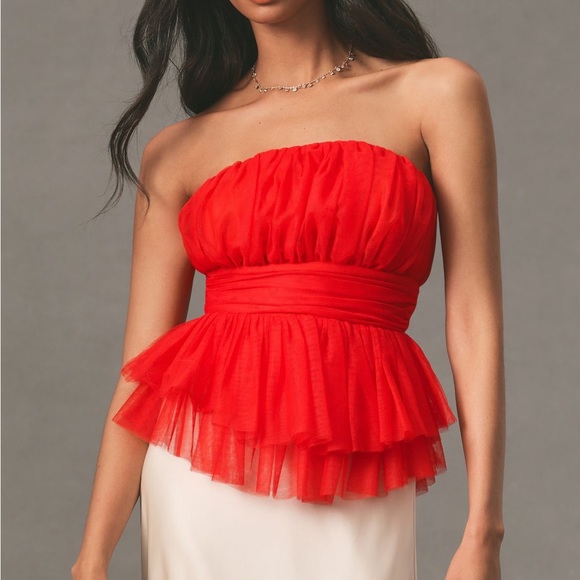 Flat White Tulle Tube Top Size Small NWT - Picture 2 of 7